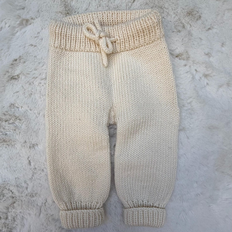 KnitJoy Newborn Knitted Set – Merino Sweater, Pants, Hat & Booties, Winter Knit Baby Clothes