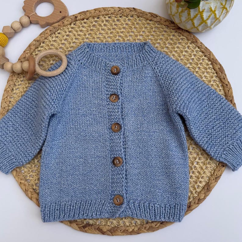 Adorable Blue Knit Cardigan for Baby Boys – Soft Cotton Spring Knitwear