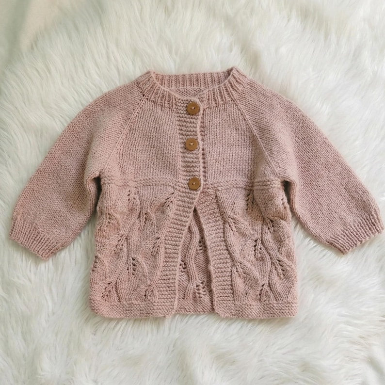 KnitJoy Handmade Merino Wool Baby Set – Cozy Cardigan, Pants, Hat & Booties for Baby Girls