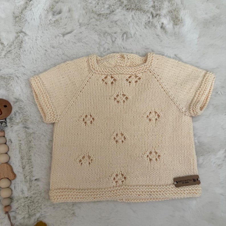 KnitJoy Handmade Cotton Knit Baby Set – Summer Top and Shorts for Baby Girls